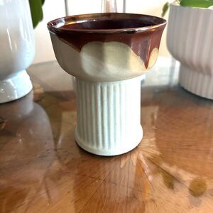 Vintage Iron Mountain Pottery Stoneware "Winter Light" Candle Holder, 5 in.